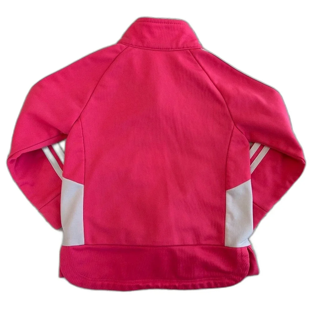 ADIDAS STRIPES TODDLER GIRLS NEON PINK TRACKSUIT SWEATSUIT COAT JACKET 18 MONTHS
